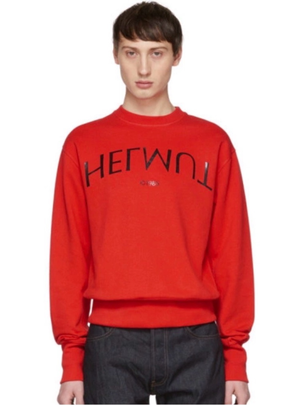 Helmut Lang Red Logo Hack Standard Sweatshirt
